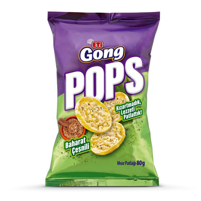 Eti Gong Pops Popcorn Spicy (80 gr)