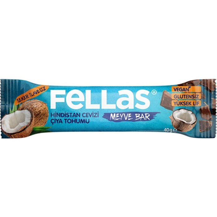 Fellas Hindistan Cevizli ve Chia Tohumlu Meyve Bar (40 gr)