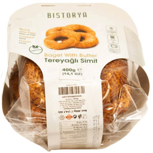 Bistorya Turkish Sesame Bagel Simit with Butter 4 pcs (400 gr 14.1oz)