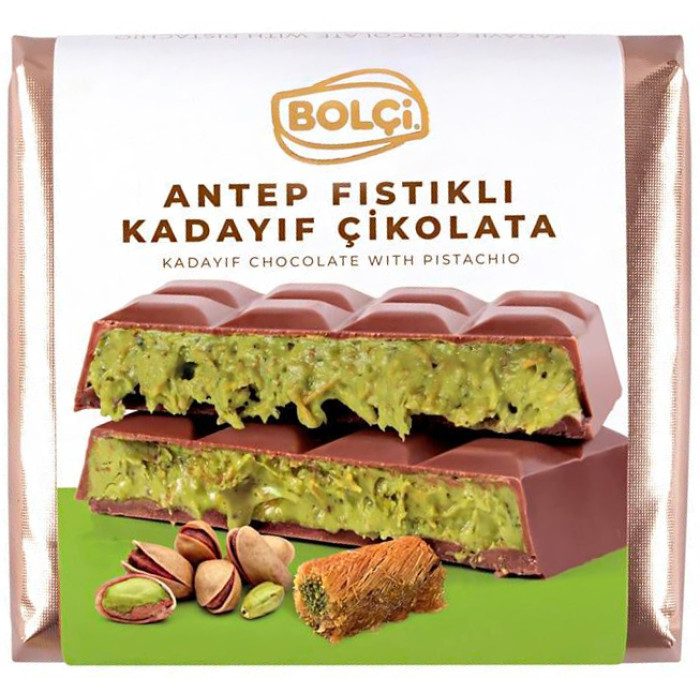 Bolçi Antep Fıstıklı Kadayıflı Çikolata (100 gr)