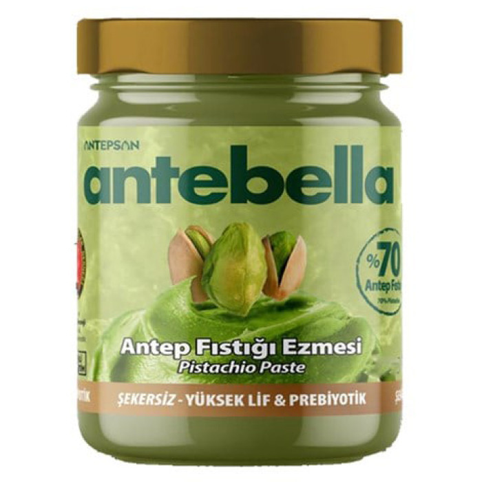 Antepsan Antebella 70% Antep Fıstığı Ezmesi Şekersiz (200 gr - 7oz)