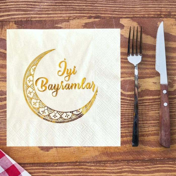 İyi Bayramlar Gold Gilded Napkin (16 pcs)