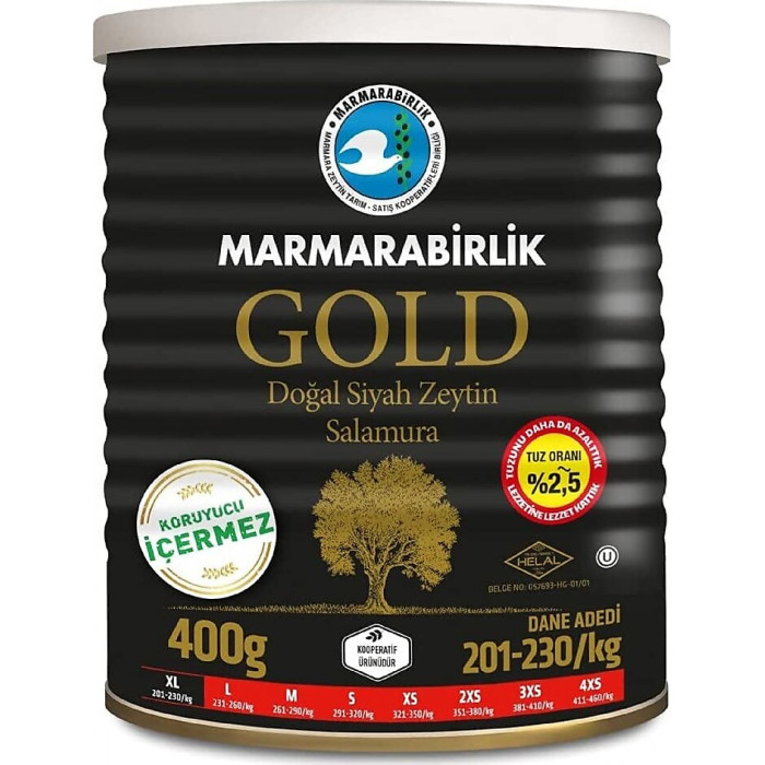 Marmarabirlik Black Olive Gold XL %2.5 Salt (400 gr)
