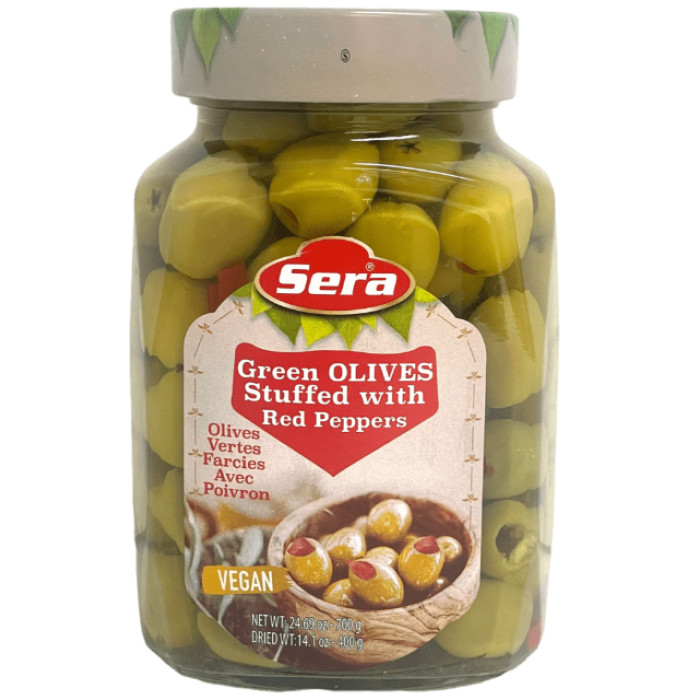 Sera Green Olives Stuffed with Red Pepper (720 ml)