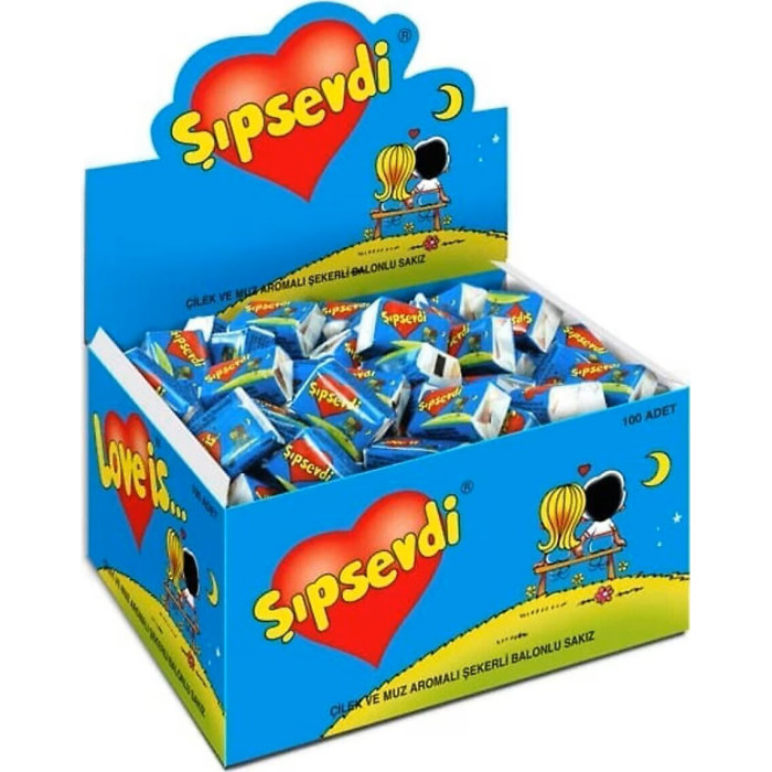 Şıpsevdi Çilek ve Muzlu Sakız (100 pcs box)